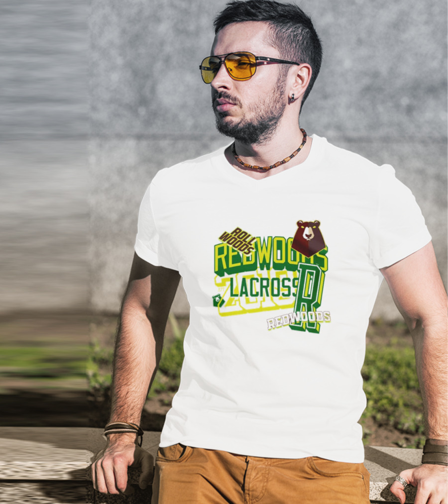 Roll Woods Redwoods Lacrosse Bear T-Shirt