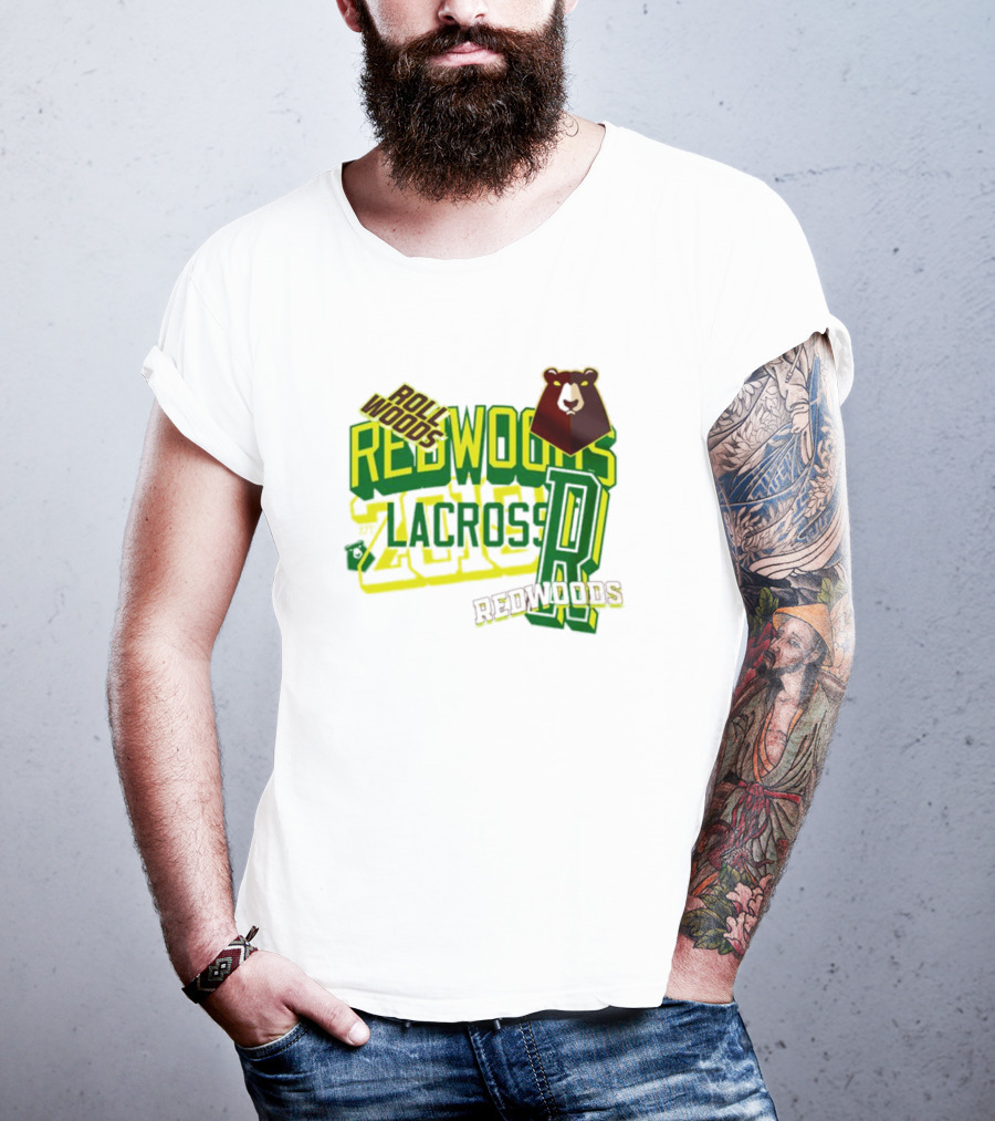 Roll Woods Redwoods Lacrosse Bear T-Shirt