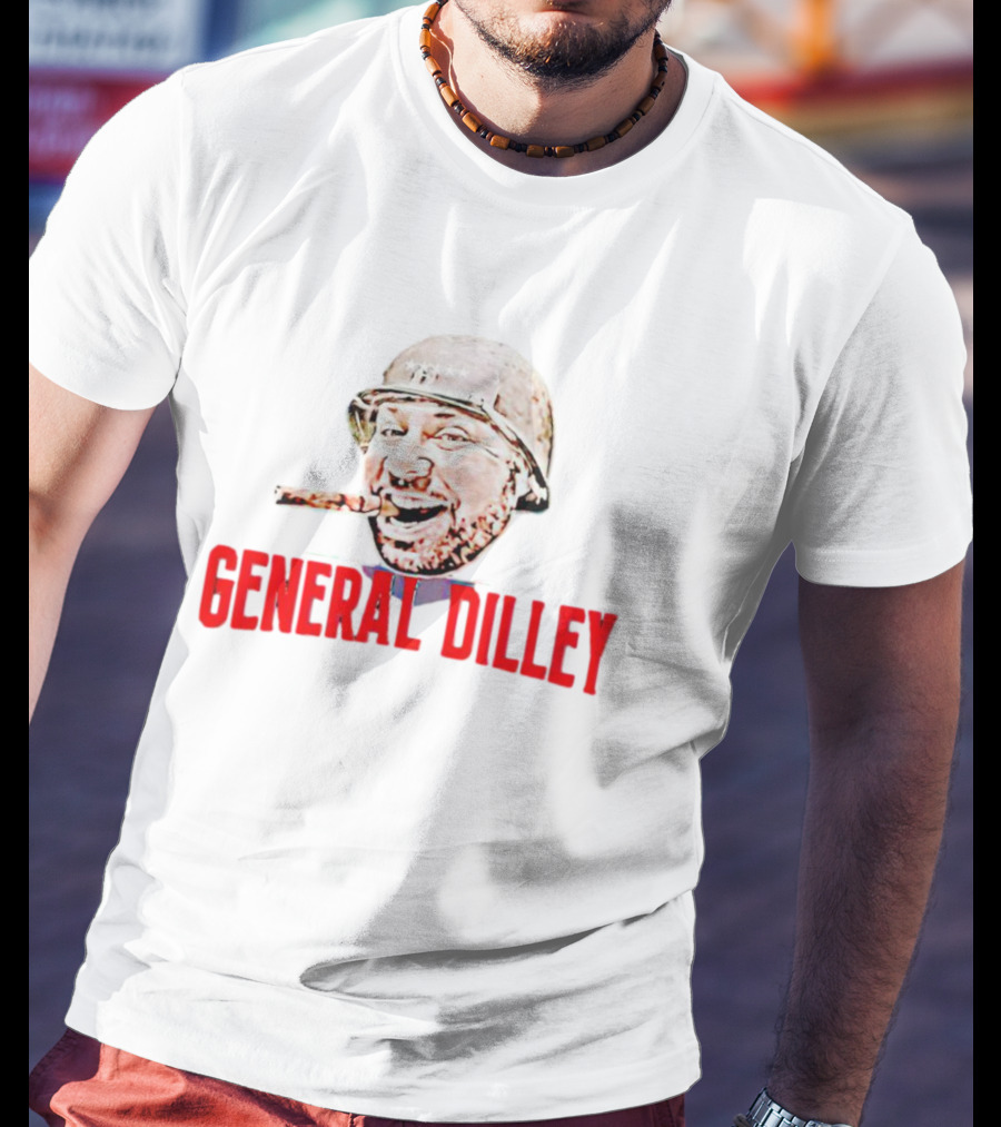 General Dilley The Dilley Show Iconic Helmeted Figure With Cigar T-Shirt