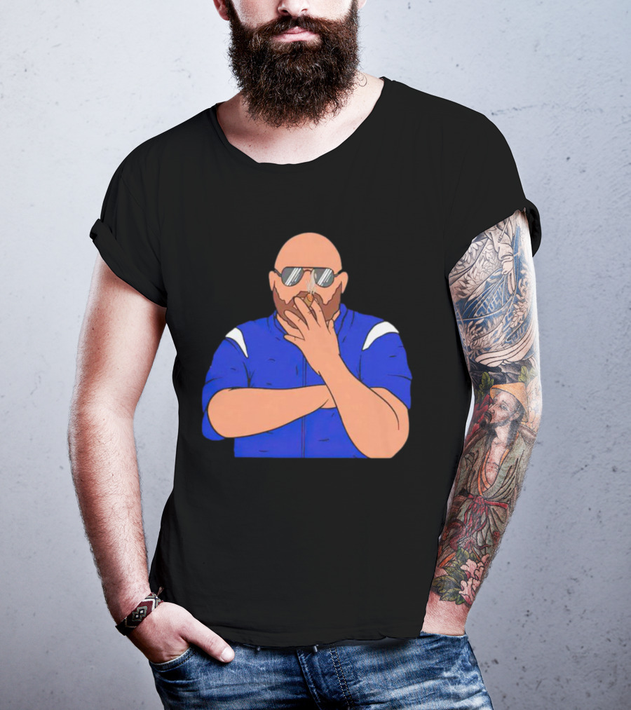 Brian Daboll Smoking Cigar In Blue Jacket Iconic T-Shirt