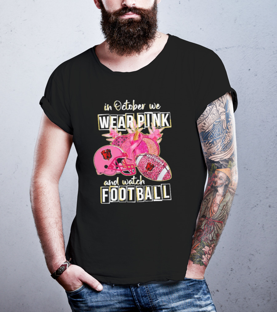 Cleveland Browns In October We Wear Pink And Watch Football Breast Cancer Awareness T-Shirt