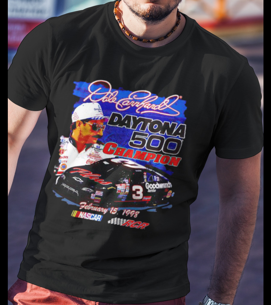 Dale Earnhardt Daytona 500 Champion February 15 1998 NASCAR RCR T-Shirt