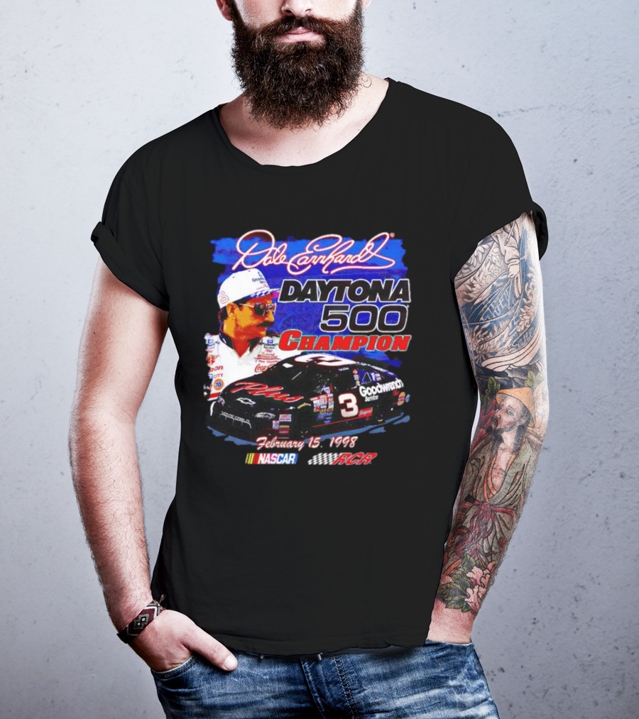 Dale Earnhardt Daytona 500 Champion February 15 1998 NASCAR RCR T-Shirt