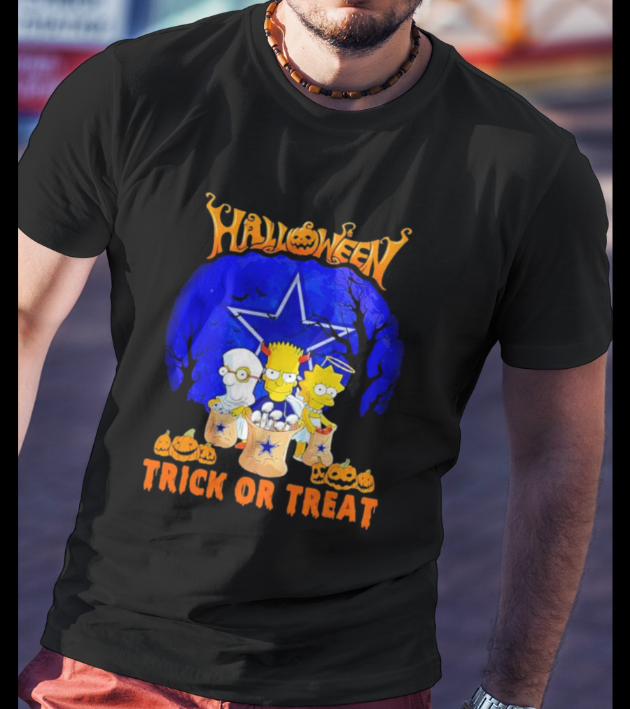 Halloween Dallas Cowboys Simpsons Trick Or Treat T-Shirt