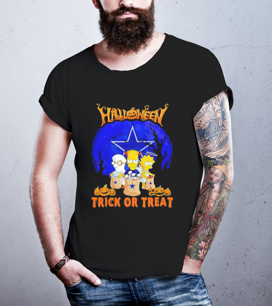 Halloween Dallas Cowboys Simpsons Trick Or Treat T-Shirt