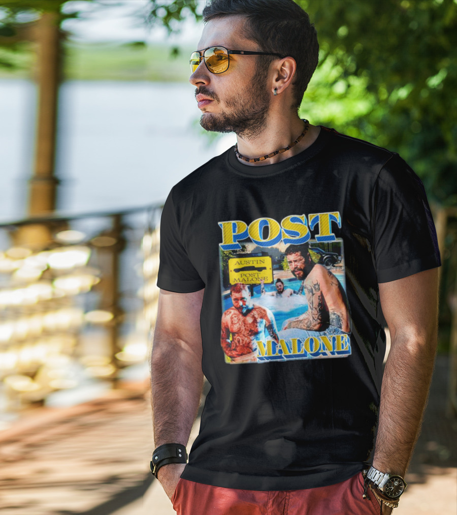 Post Malone Austin Vintage Pool Tattoo T-Shirt