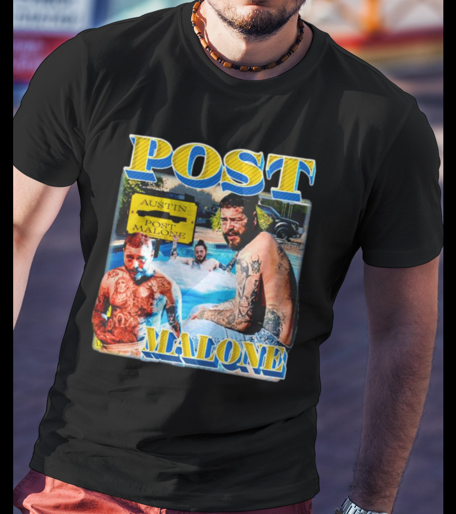 Post Malone Austin Vintage Pool Tattoo T-Shirt