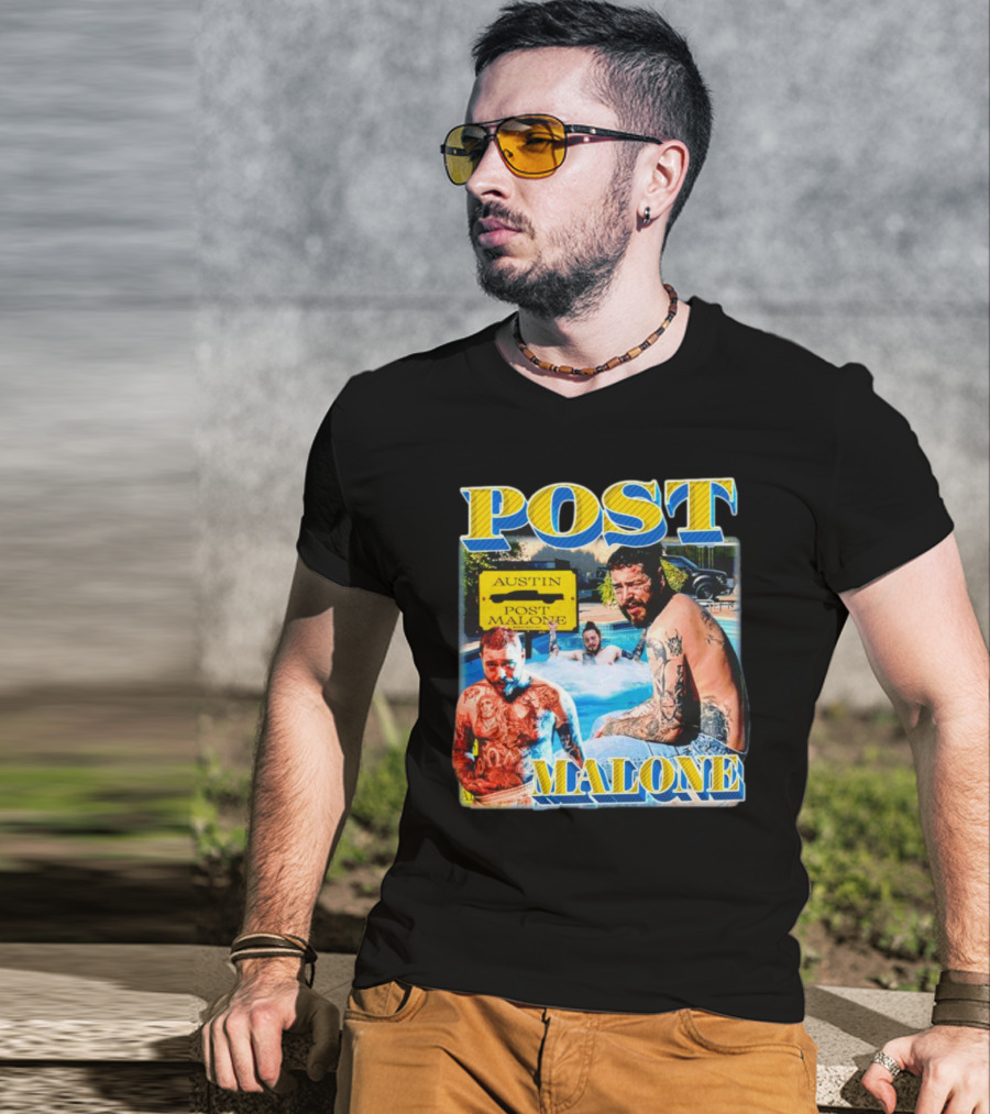 Post Malone Austin Vintage Pool Tattoo T-Shirt