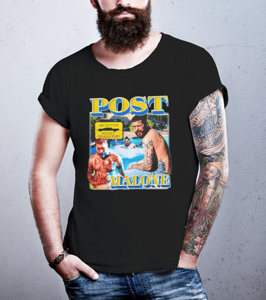 Post Malone Austin Vintage Pool Tattoo T-Shirt