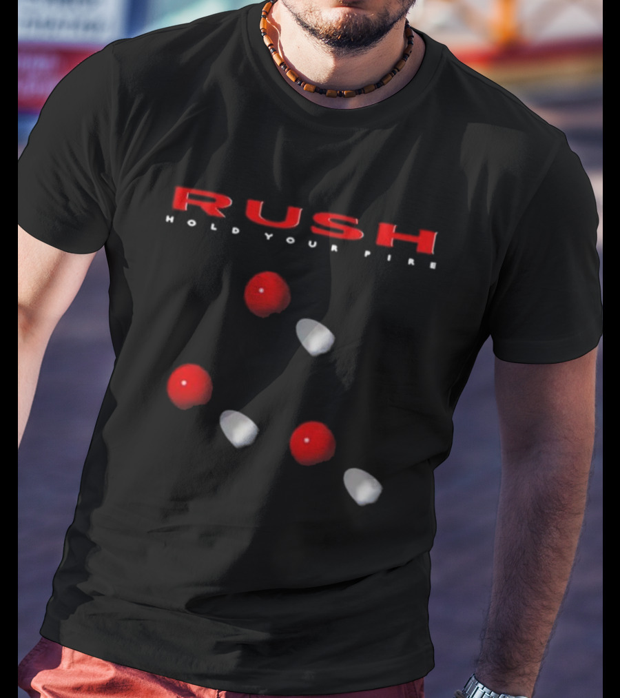 Rush Hold Your Fire Album Inspired Design With Red And White Spheres T-Shirt