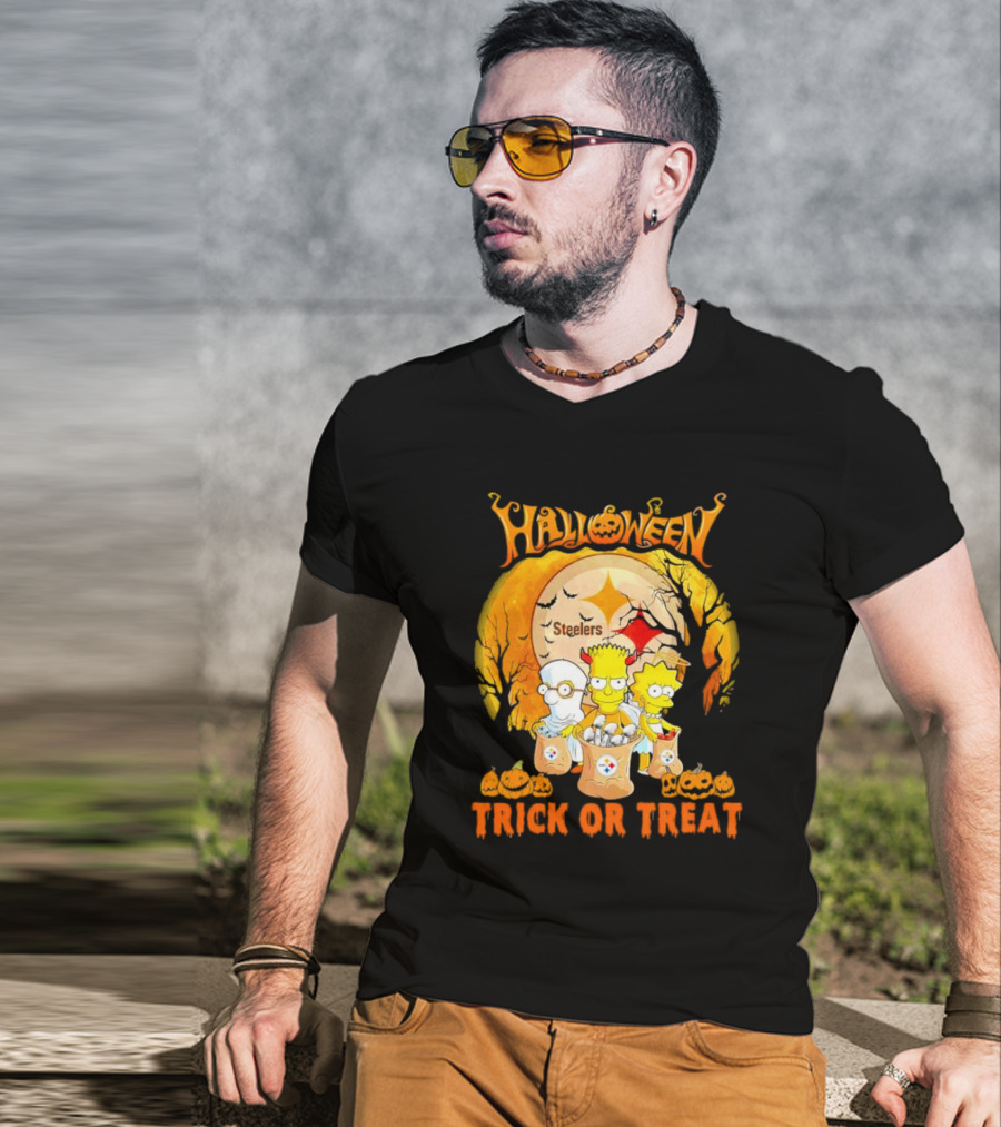 Halloween Steelers Trick Or Treat The Simpson T-Shirt