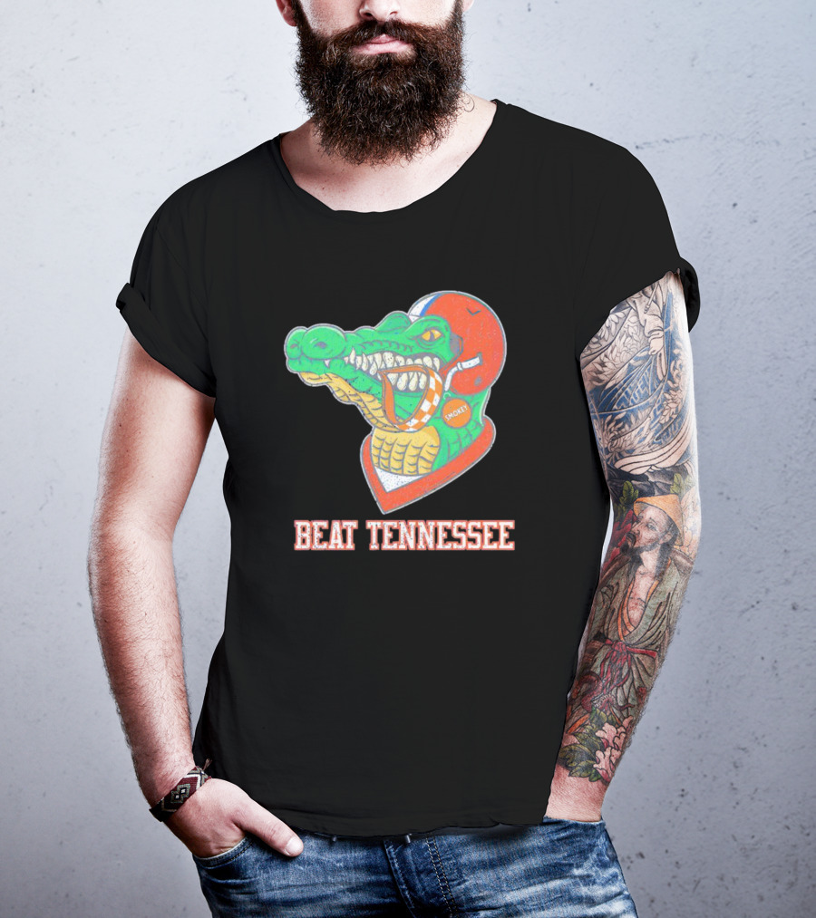 Beat Tennessee Florida Gators Football Smokey Helmet T-Shirt