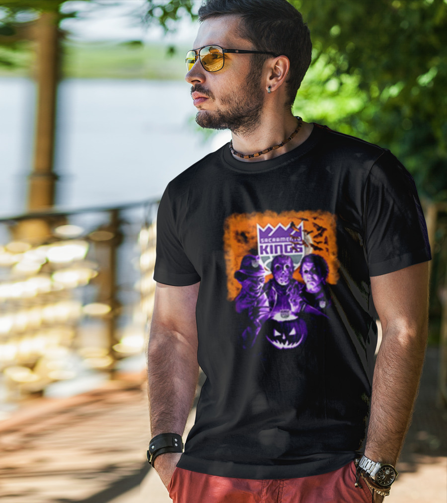 Freddy Krueger Jason Voorhees Michael Myers Sacramento Kings Halloween Horror Movies T-Shirt