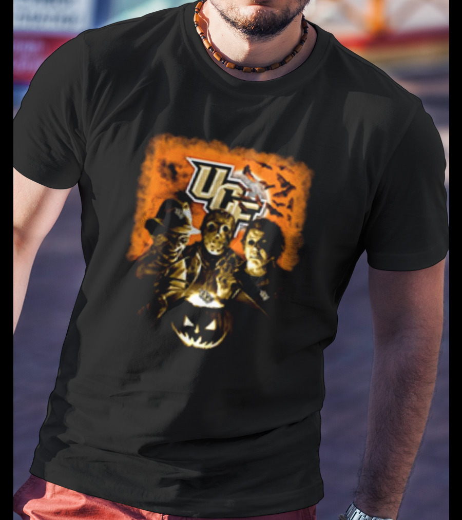 Horror Movies Freddy Krueger Jason Voorhees Michael Myers UCF Knights Halloween T-Shirt