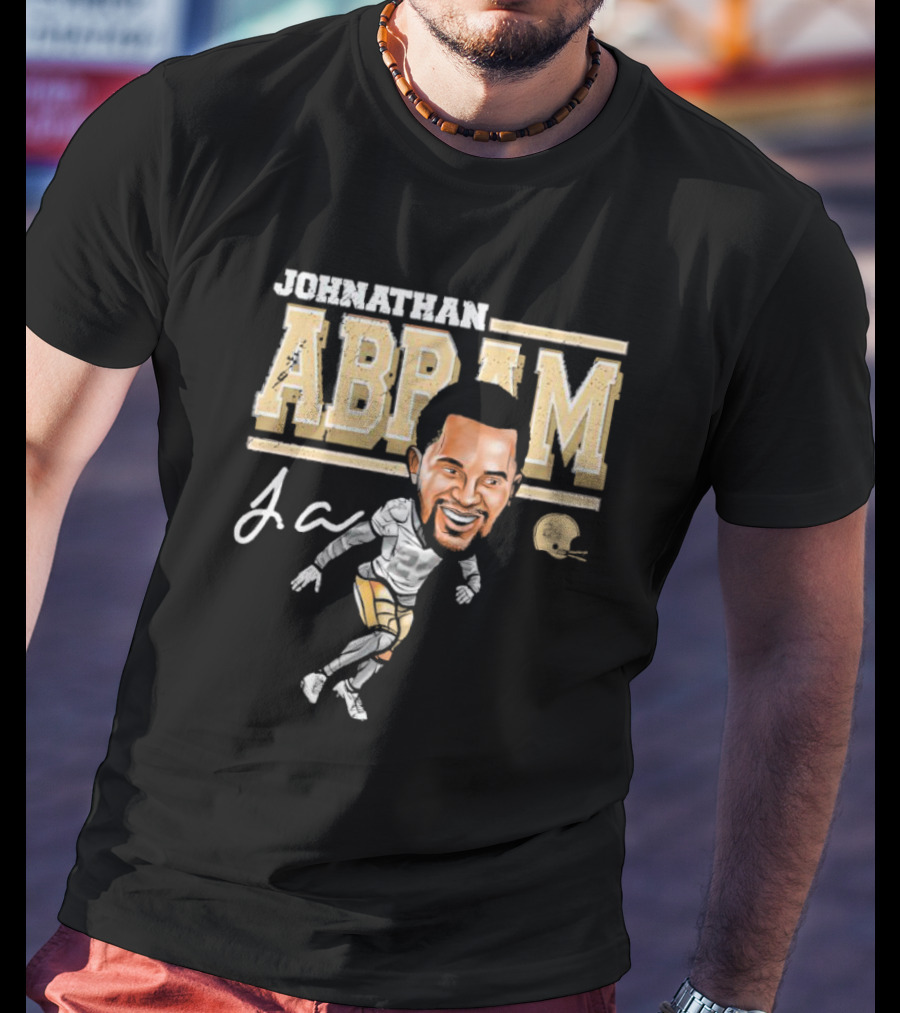 Johnathan Abram Caricature Ja Signature With Football Helmet 24 T-Shirt