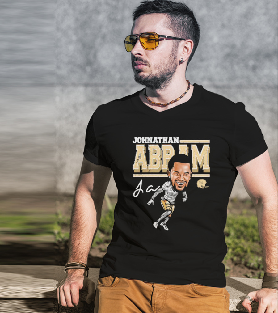 Johnathan Abram Caricature Ja Signature With Football Helmet 24 T-Shirt