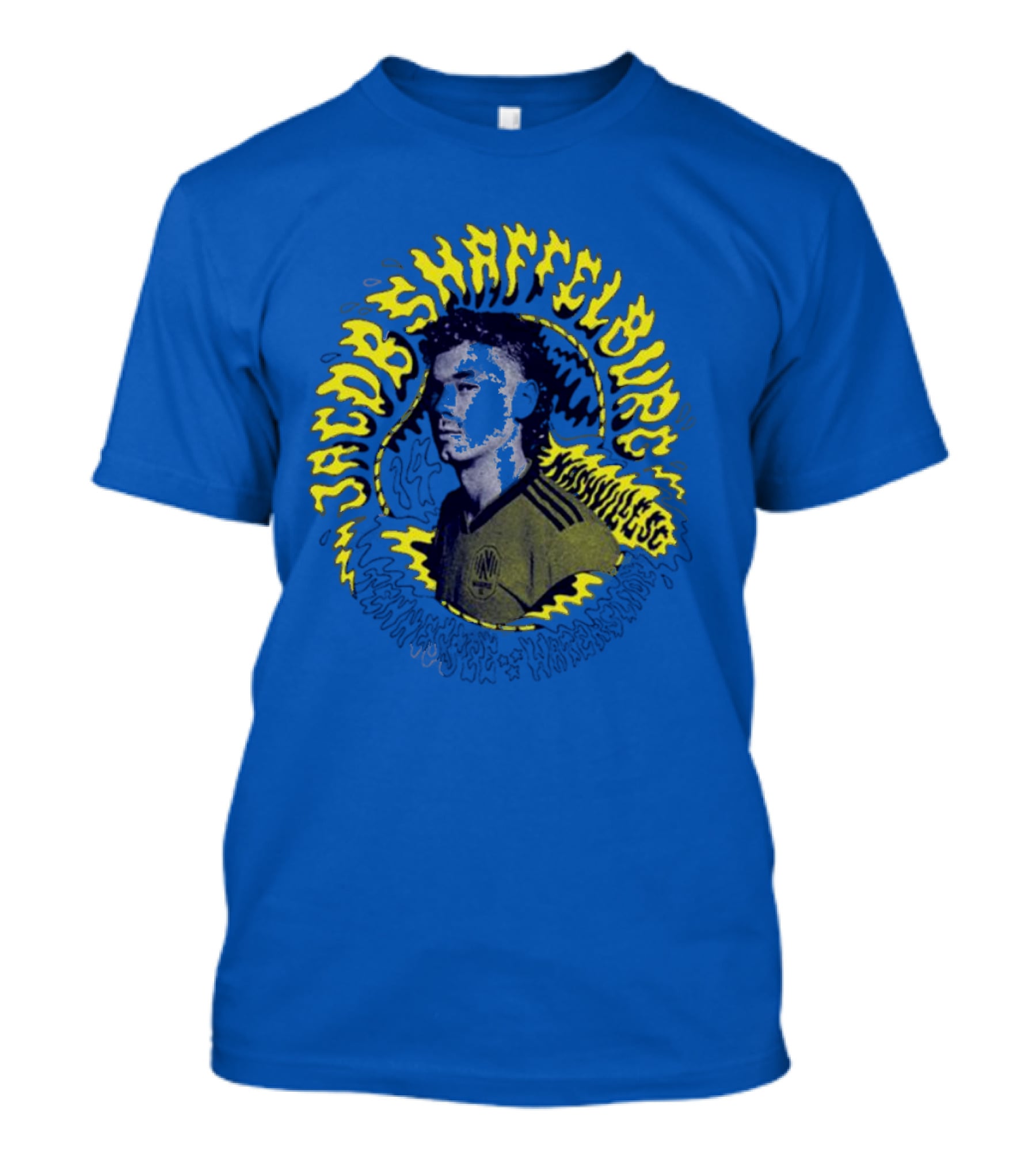 Nashvillesc Jacob Shaffelburg Yellow Lightning Silhouette Tennessee T-Shirt