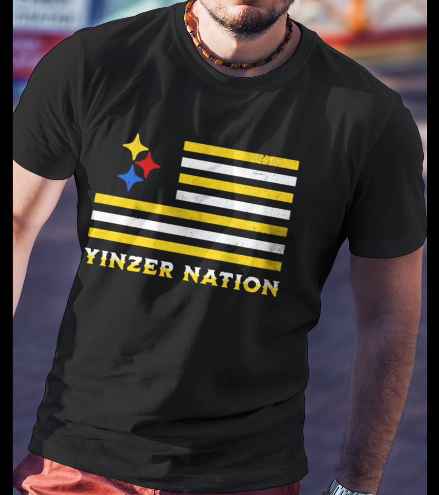 Yinzer Nation Steelers Flag T-Shirt