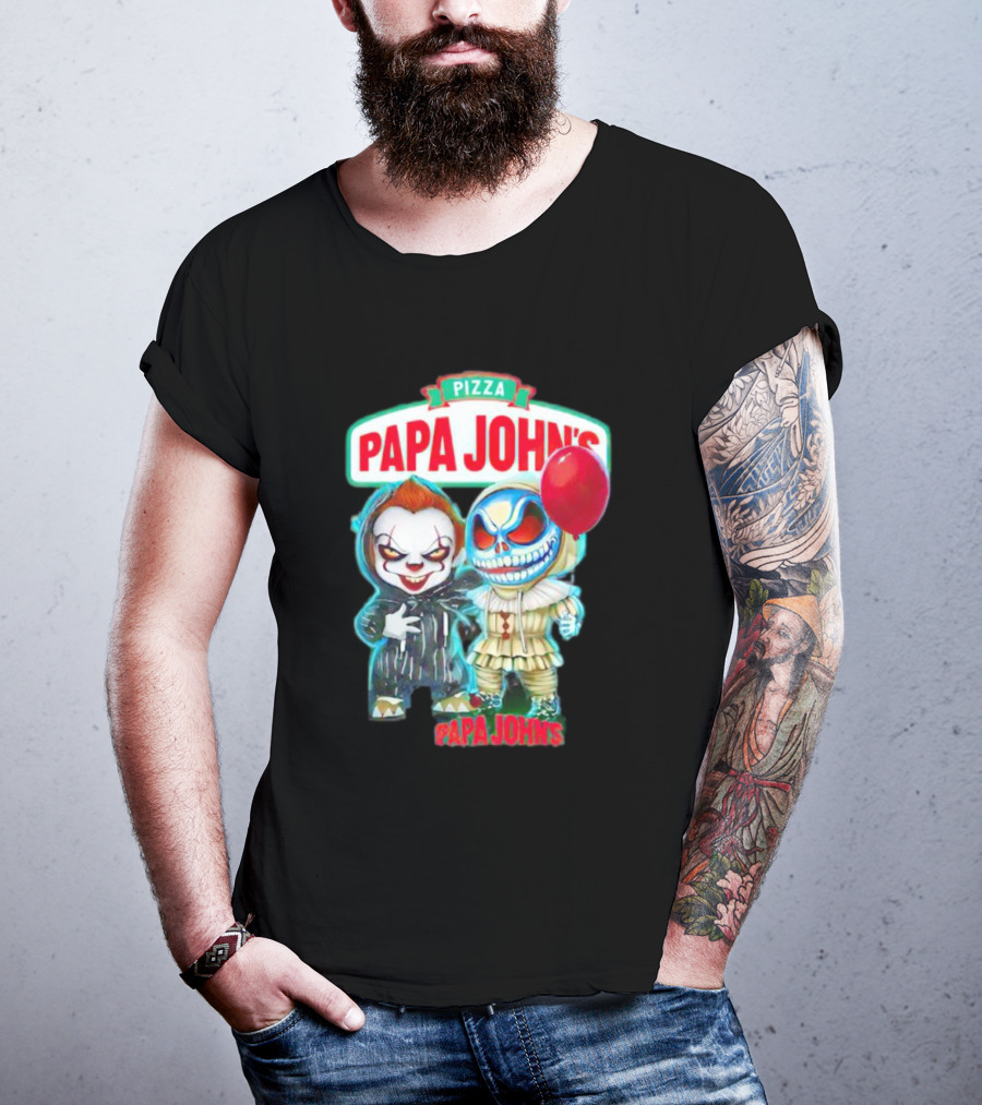 Papa John’s Pennywise Jack Skellington Halloween Pizza Balloon T-Shirt