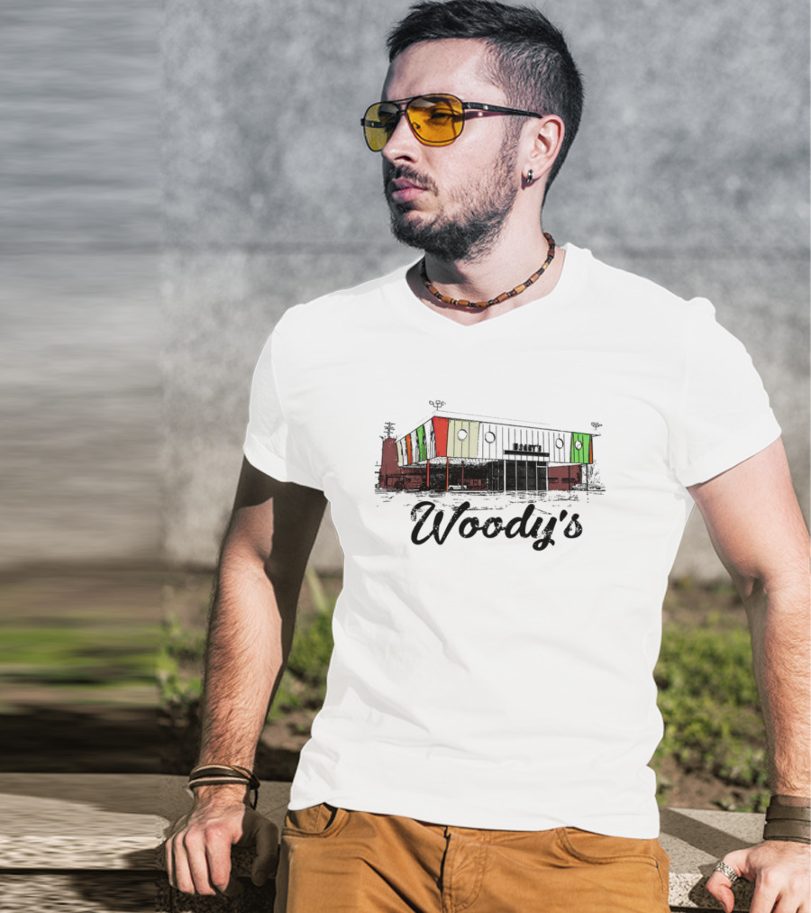 Woody’s West Carrollton Iconic Colorful Building T-Shirt