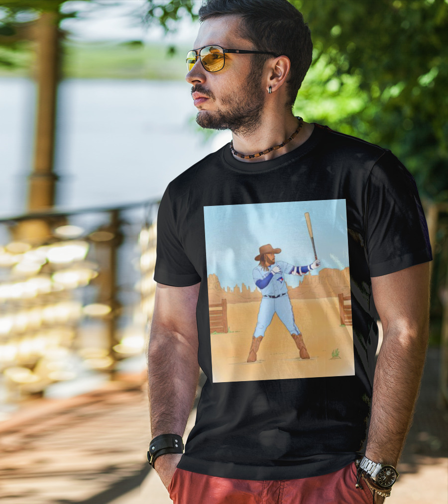 Blue Jays Vladimir Guerrero Jr. Cowboy Desert Baseball Scene T-Shirt