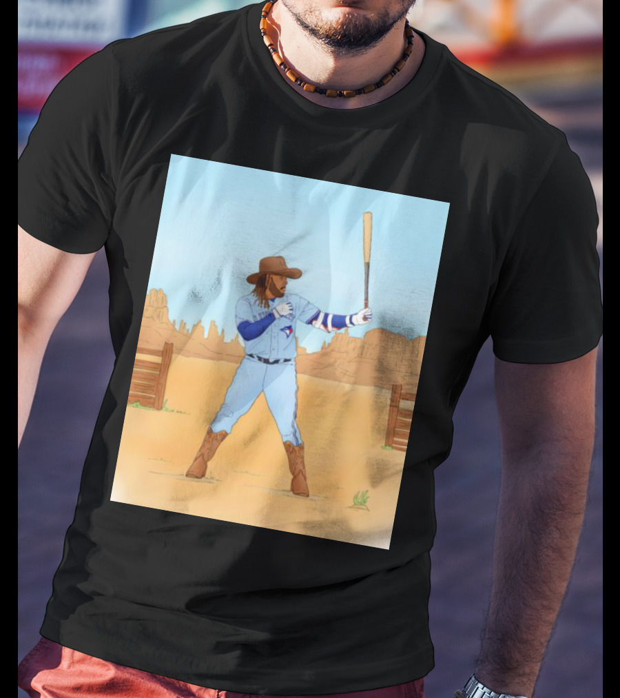 Blue Jays Vladimir Guerrero Jr. Cowboy Desert Baseball Scene T-Shirt