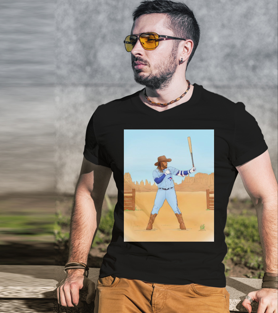 Blue Jays Vladimir Guerrero Jr. Cowboy Desert Baseball Scene T-Shirt