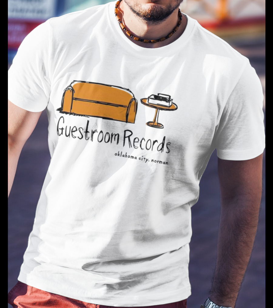 Guestroom Records Oklahoma City Norman Couch And Turntable T-Shirt
