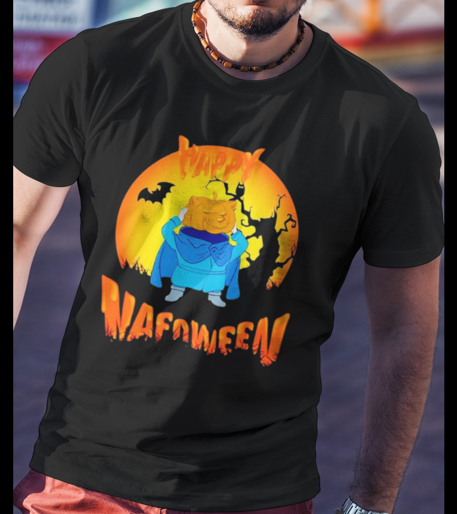 Happy NAFOween Pumpkin Rider With Spooky Moon And Bat T-Shirt