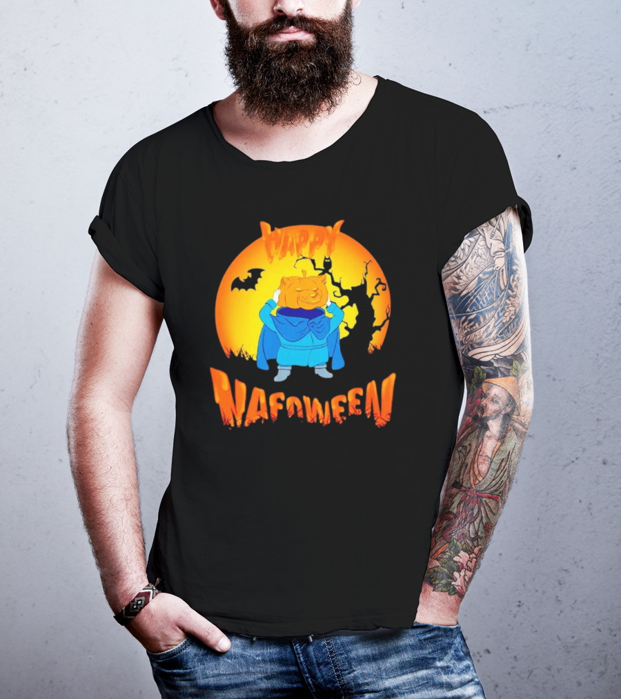Happy NAFOween Pumpkin Rider With Spooky Moon And Bat T-Shirt