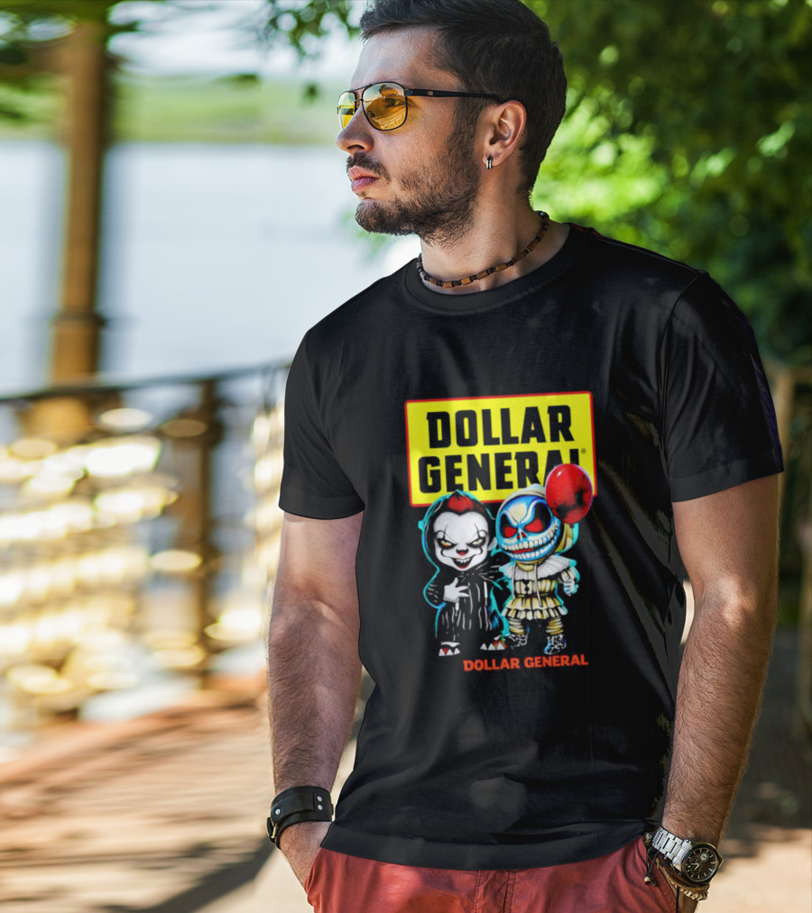 Dollar General Halloween Pennywise And Jack Skellington Crossover T-Shirt