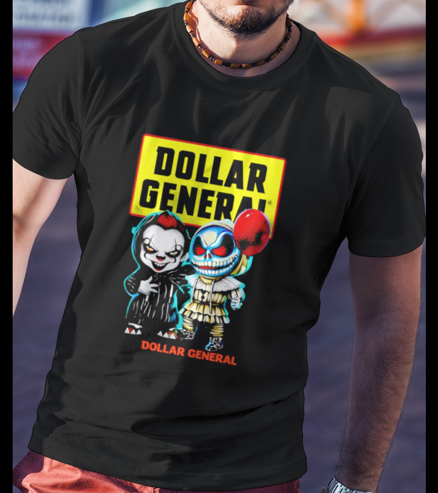 Dollar General Halloween Pennywise And Jack Skellington Crossover T-Shirt