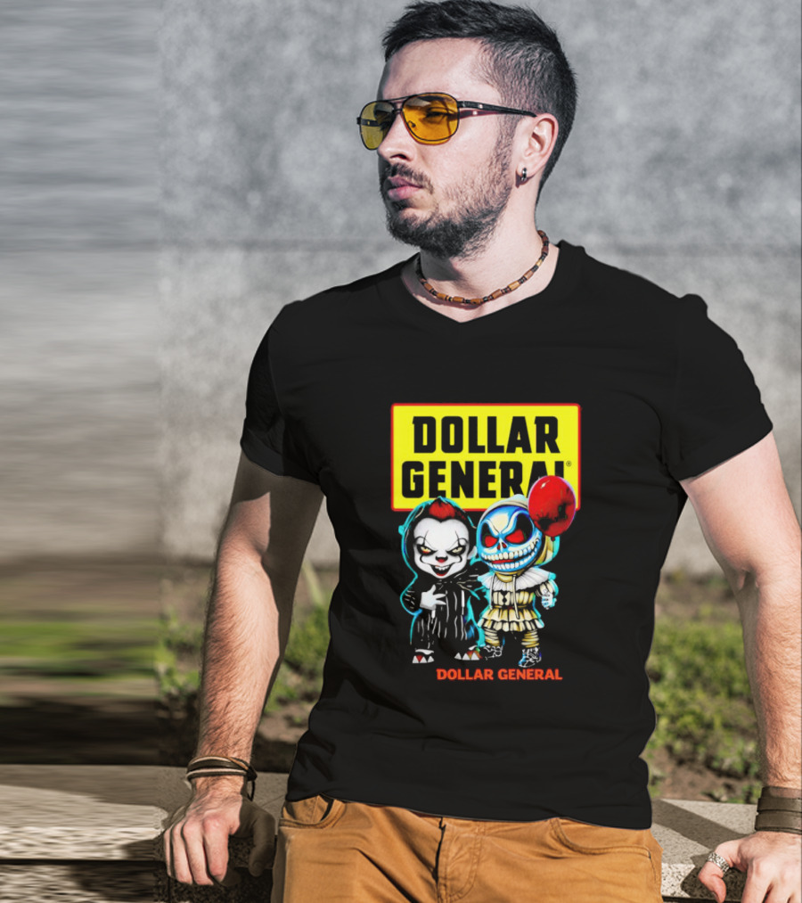 Dollar General Halloween Pennywise And Jack Skellington Crossover T-Shirt