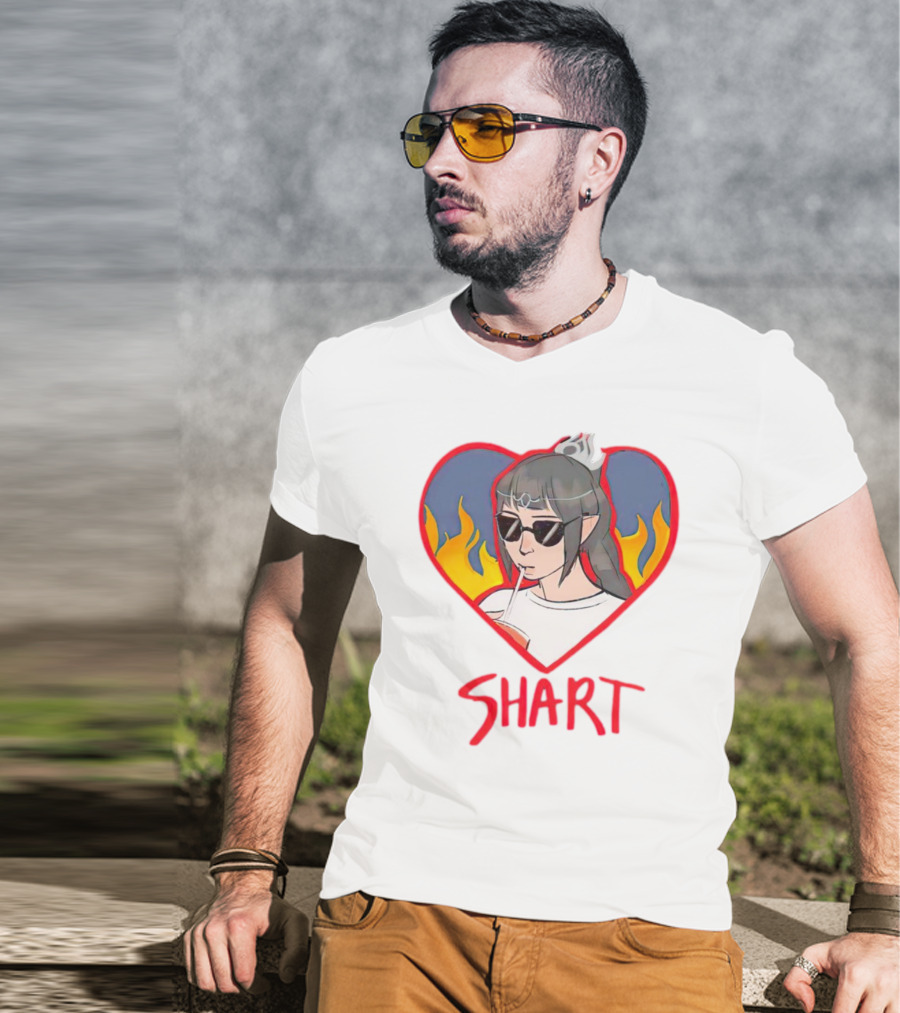 Shart Heart Sunglasses Flame Princess T-Shirt