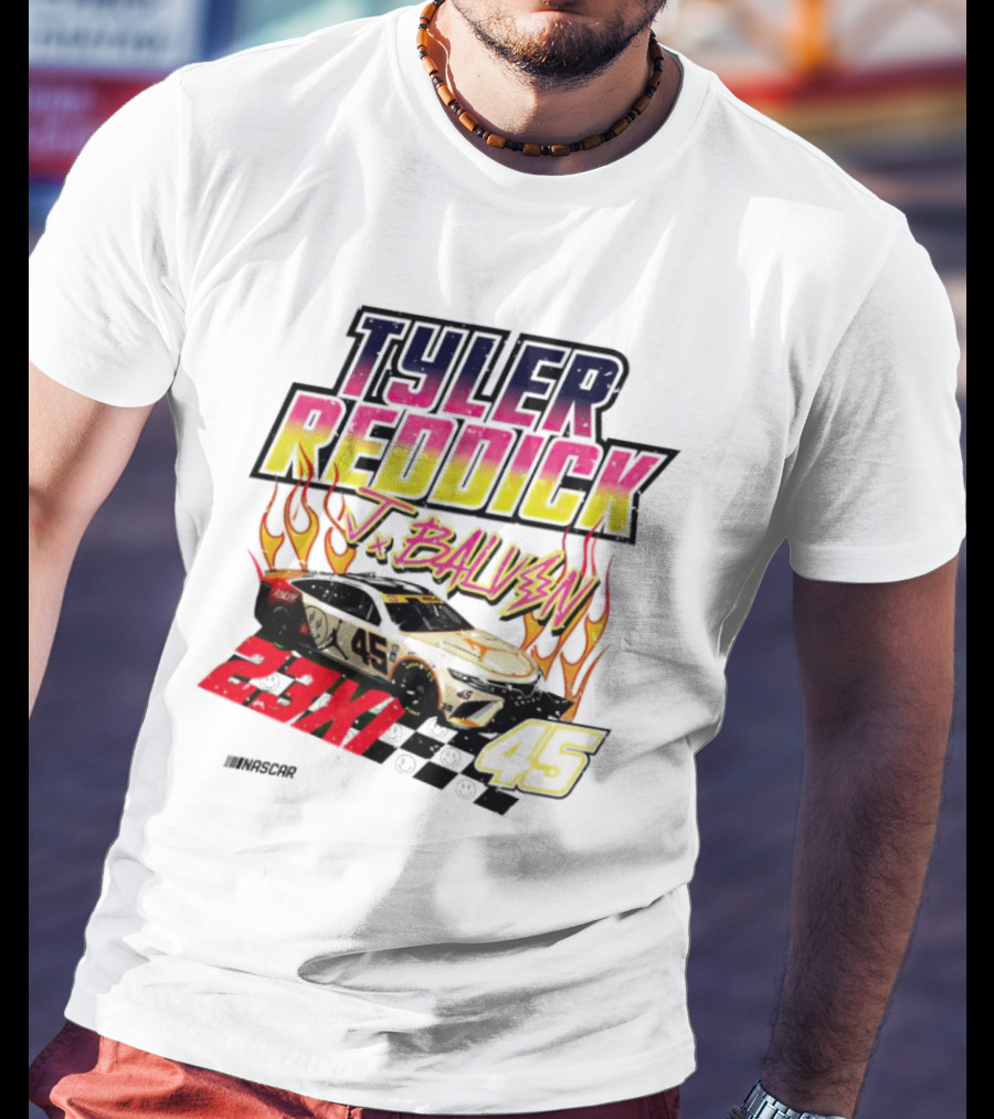 Tyler Reddick J Balvin 23XI Racing NASCAR 45 Flames T-Shirt
