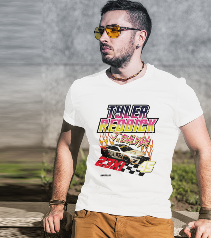 Tyler Reddick J Balvin 23XI Racing NASCAR 45 Flames T-Shirt