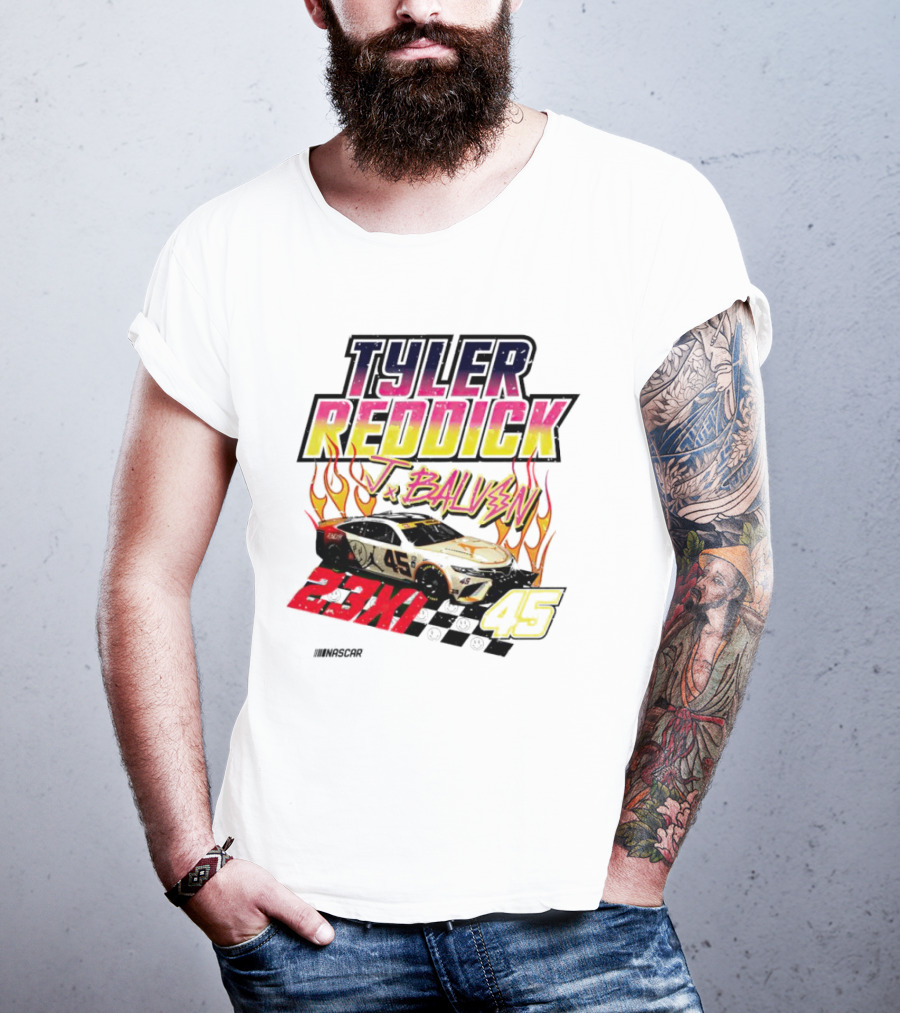 Tyler Reddick J Balvin 23XI Racing NASCAR 45 Flames T-Shirt