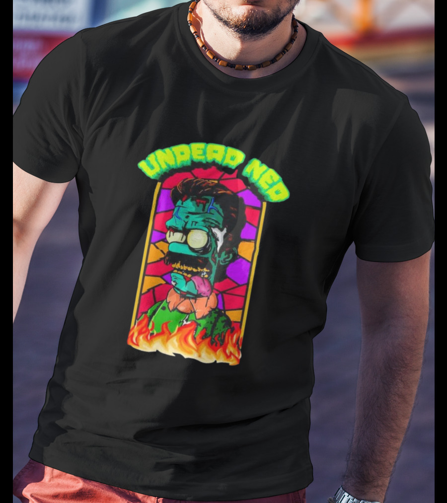 Undead Ned Zombies Flame Cartoon T-Shirt