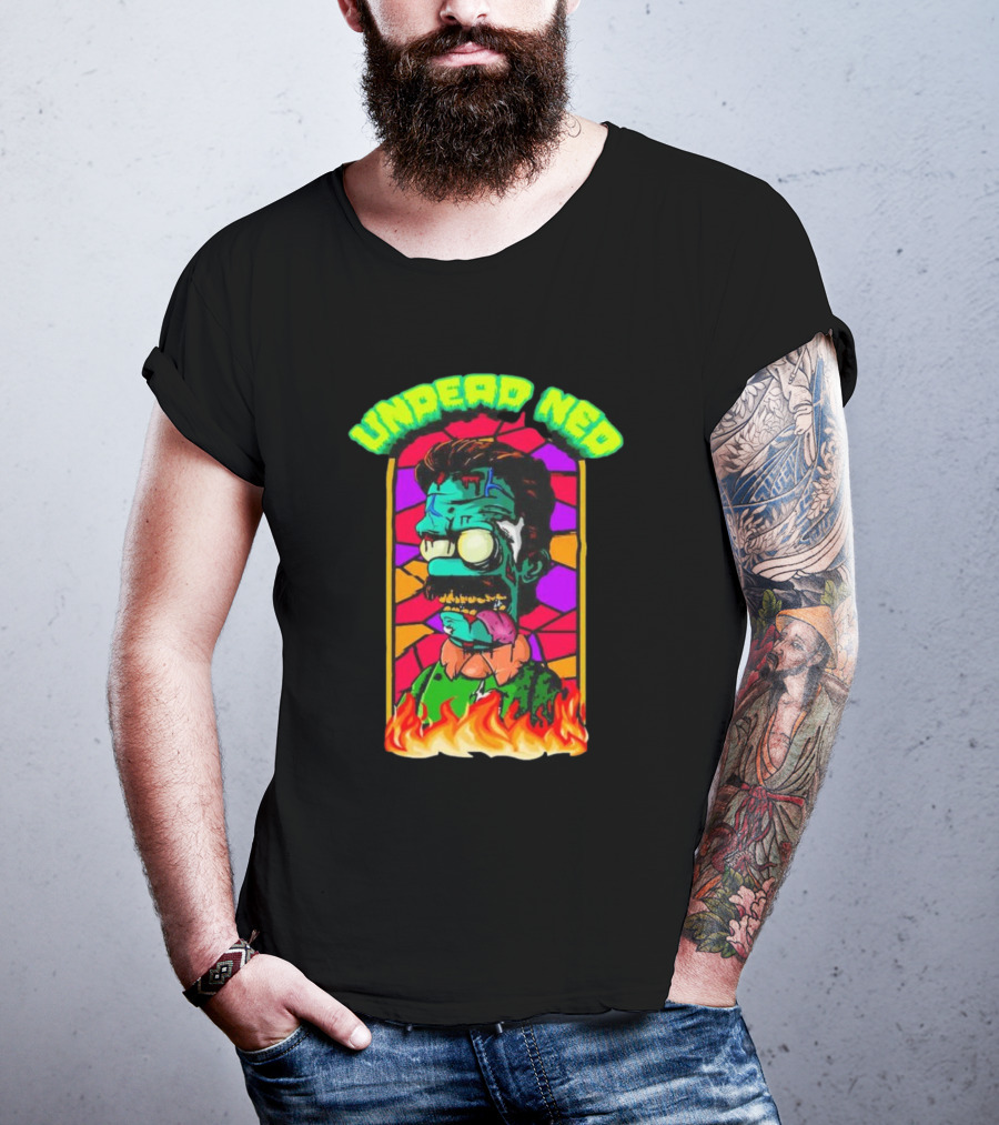 Undead Ned Zombies Flame Cartoon T-Shirt