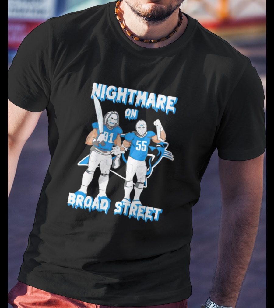 Nightmare On Broad Street 91 55 Carolina Panthers Halloween T-Shirt