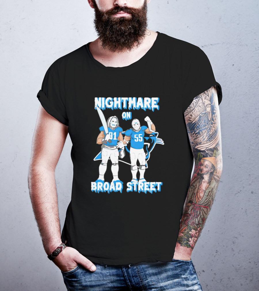 Nightmare On Broad Street 91 55 Carolina Panthers Halloween T-Shirt