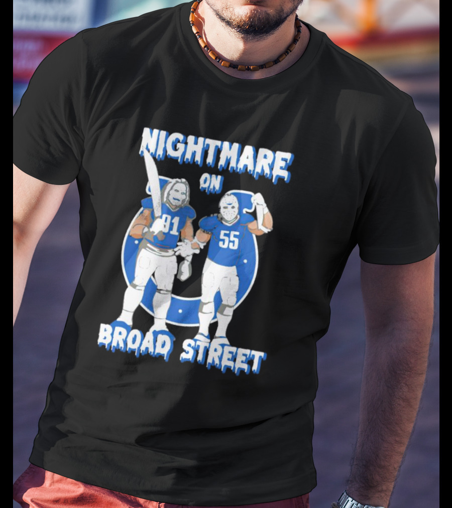 Nightmare On Broad Street Indianapolis Colts 91 55 Jason Voorhees Halloween T-Shirt