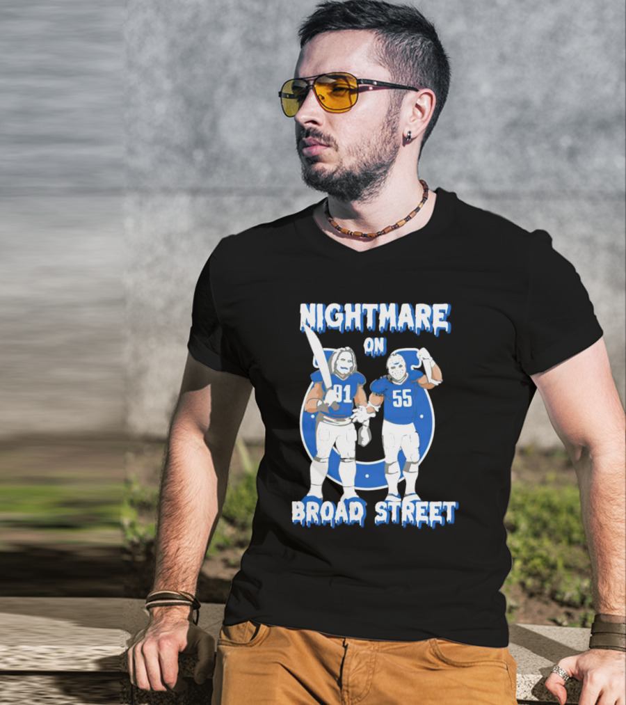 Nightmare On Broad Street Indianapolis Colts 91 55 Jason Voorhees Halloween T-Shirt