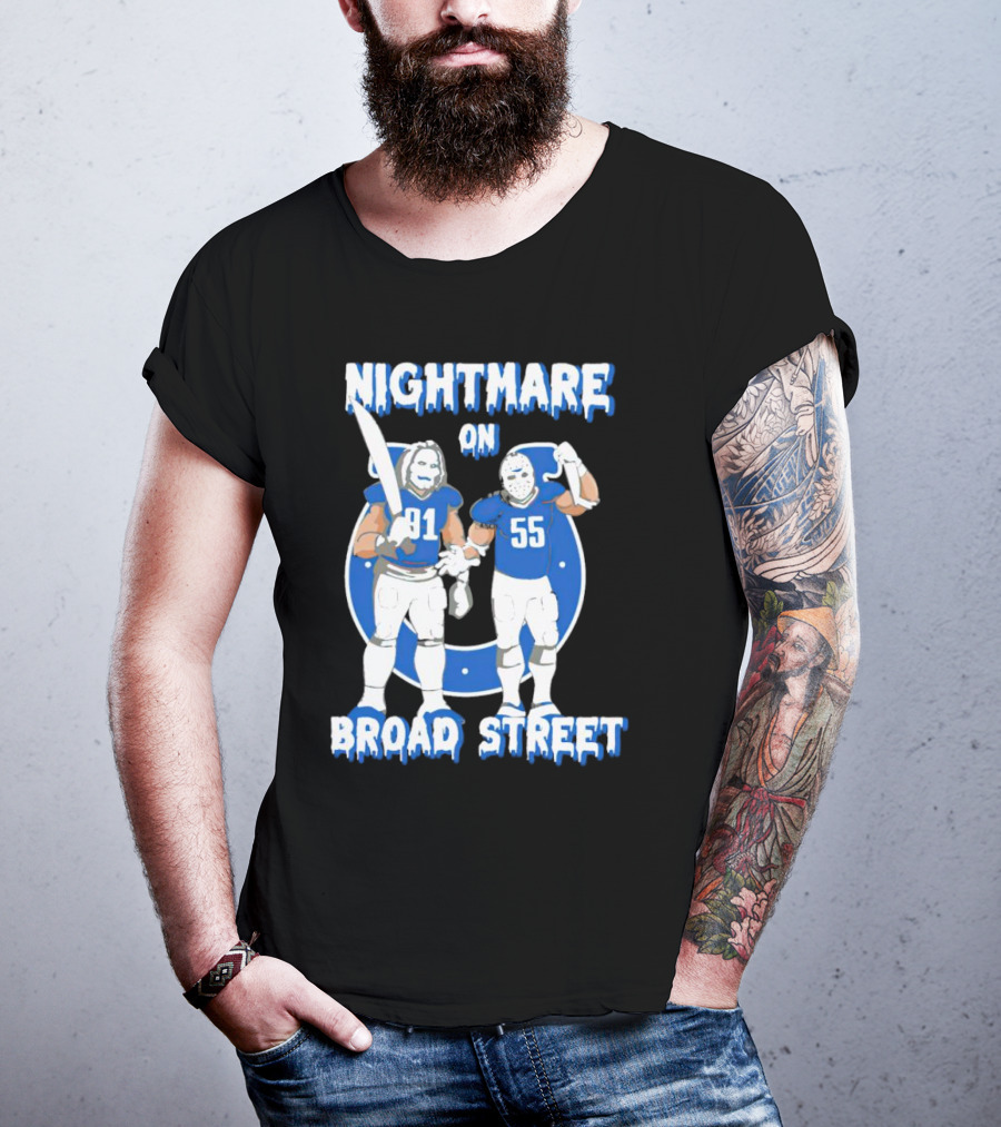 Nightmare On Broad Street Indianapolis Colts 91 55 Jason Voorhees Halloween T-Shirt