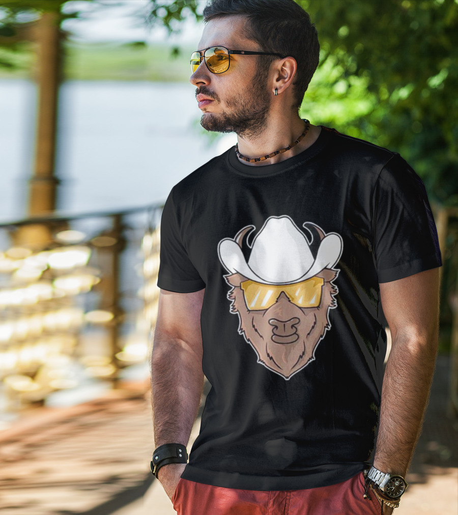 Deion Sanders Colorado Buffaloes Cowboy Hats Sunglasses Buffalo Head T-Shirt
