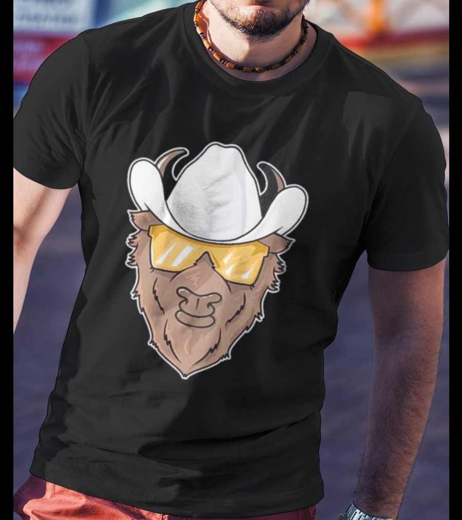 Deion Sanders Colorado Buffaloes Cowboy Hats Sunglasses Buffalo Head T-Shirt