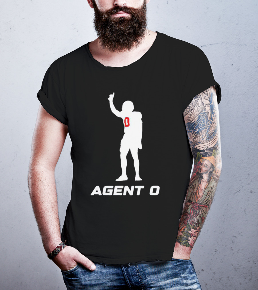 DeMarvion Overshown Agent 0 Football Silhouette Victory Pose T-Shirt