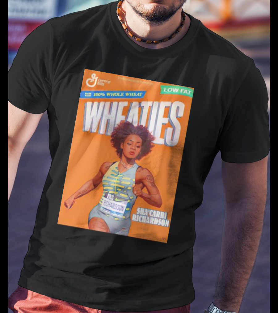 Sha’carri Richardson On Wheaties Box General Mills 100% Whole Wheat Low Fat T-Shirt