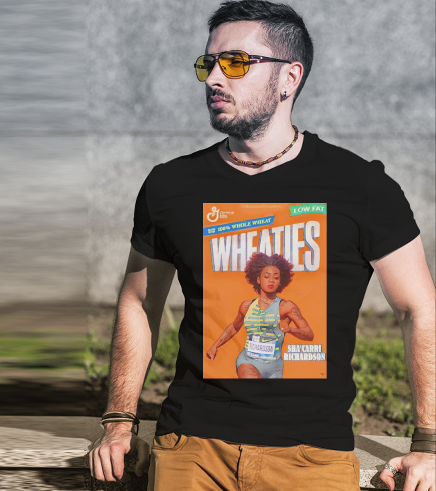 Sha’carri Richardson On Wheaties Box General Mills 100% Whole Wheat Low Fat T-Shirt