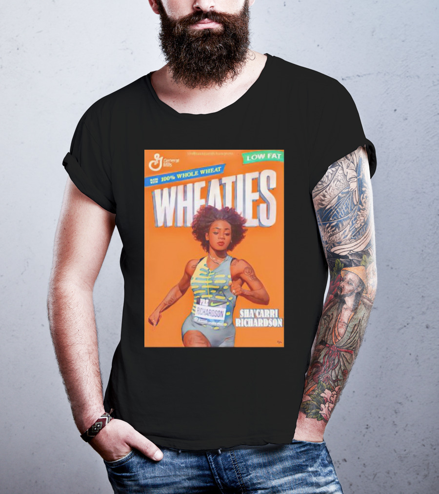 Sha’carri Richardson On Wheaties Box General Mills 100% Whole Wheat Low Fat T-Shirt